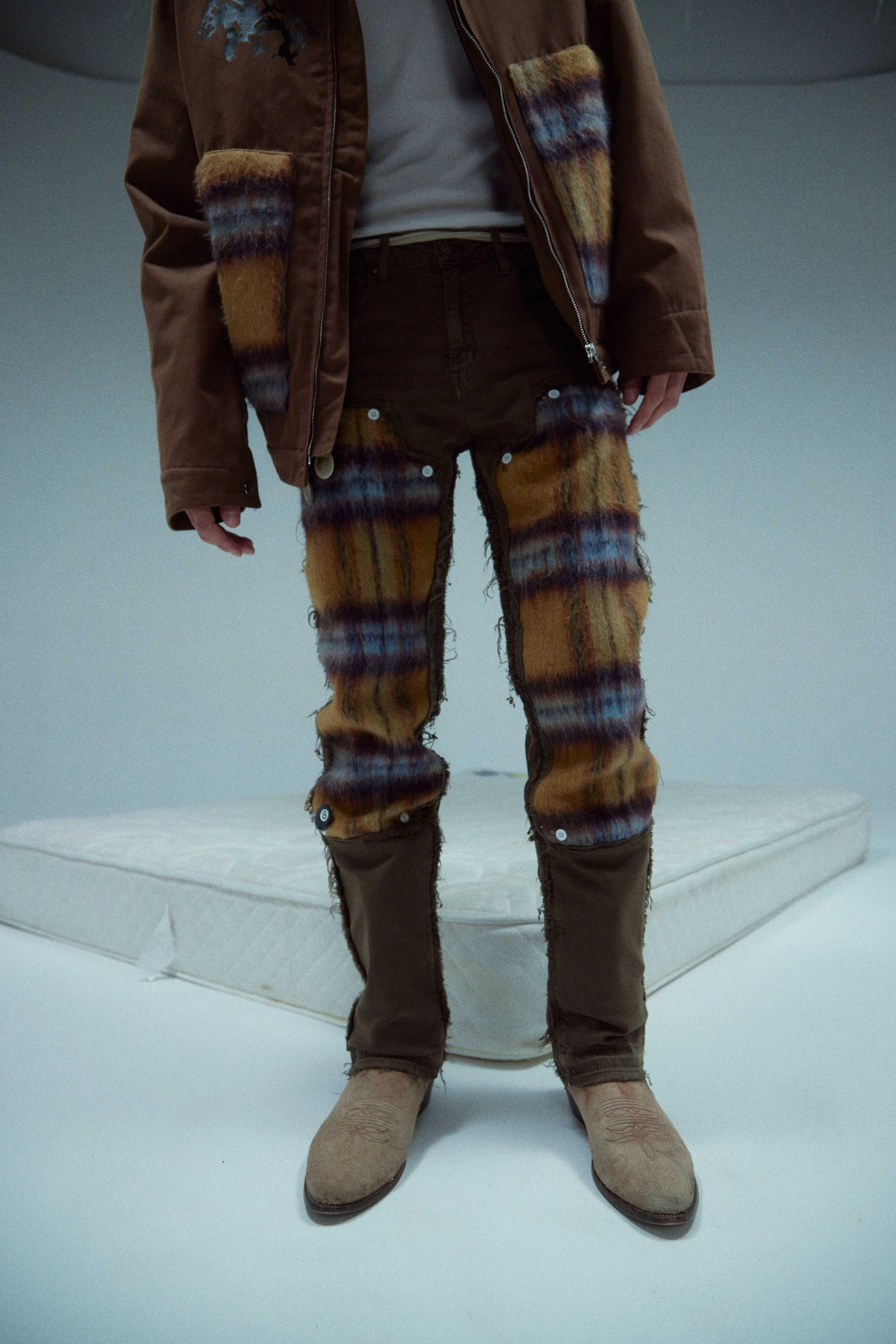"Varial" Mohair Carpenter Denim (Brown/Mohair)