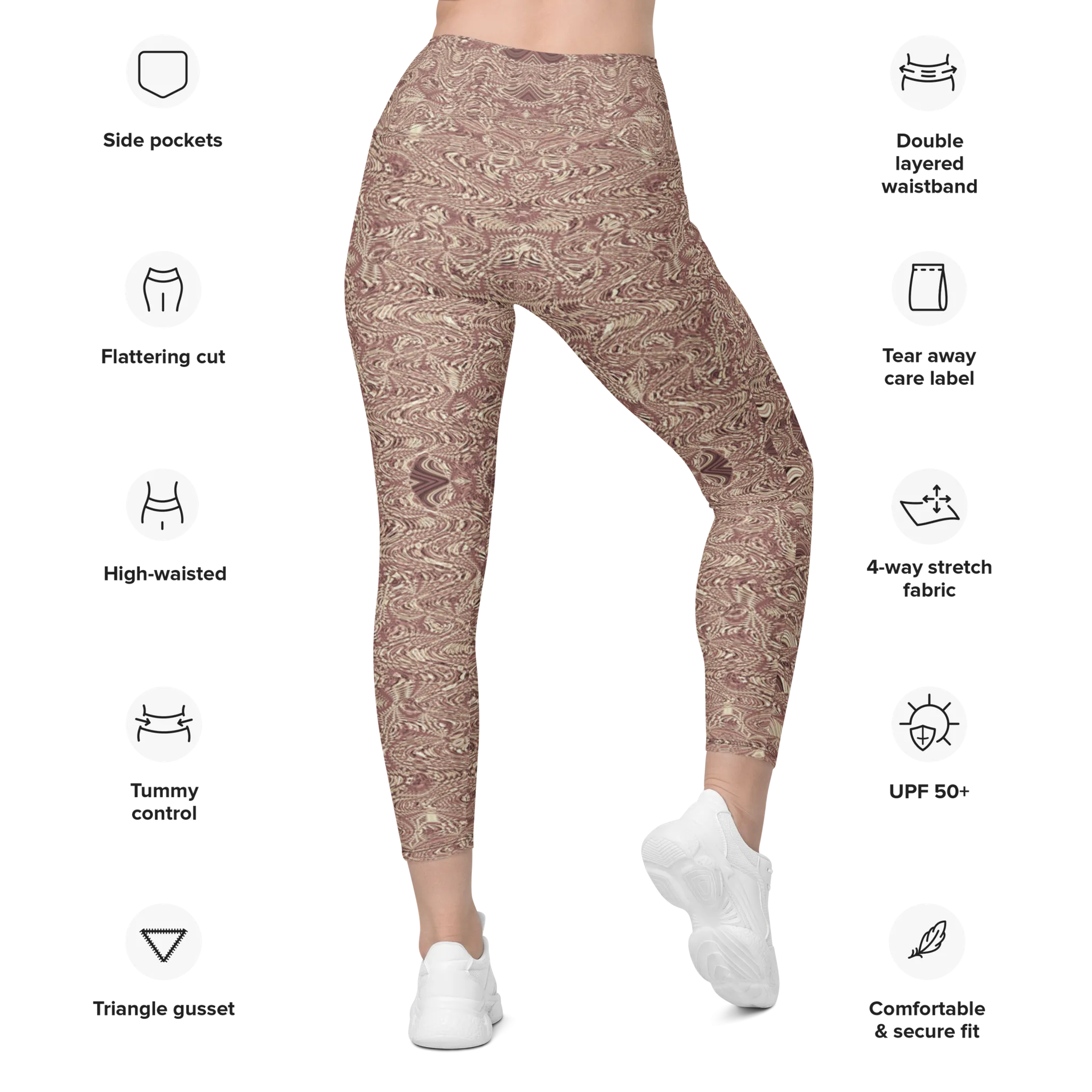 Recursia Alchemical Vision Leggings With Pockets In Pink