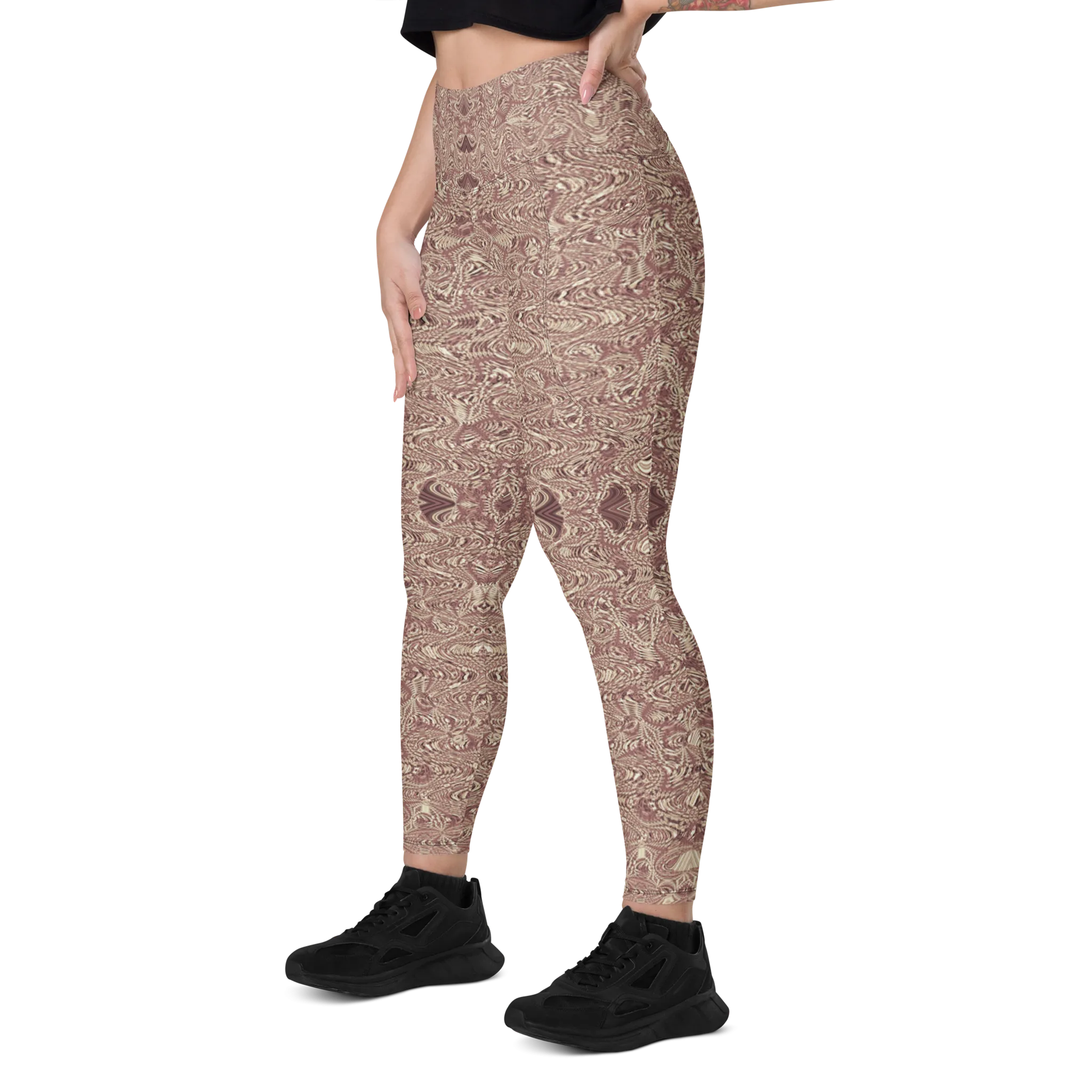 Recursia Alchemical Vision Leggings With Pockets In Pink