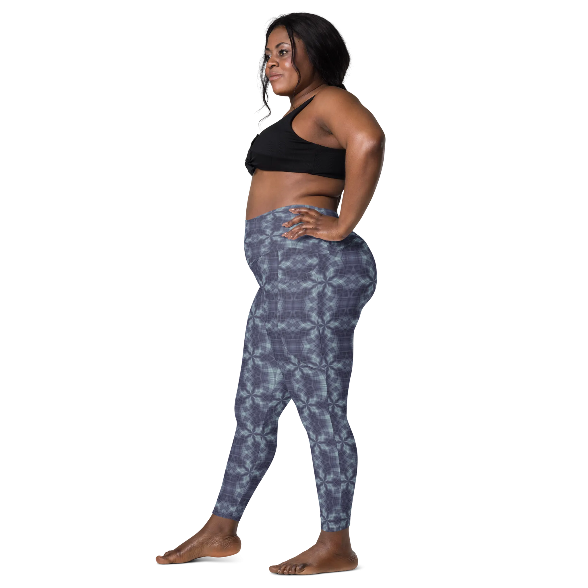 Recursia Argyle Rewired II Leggings With Pockets In Blue