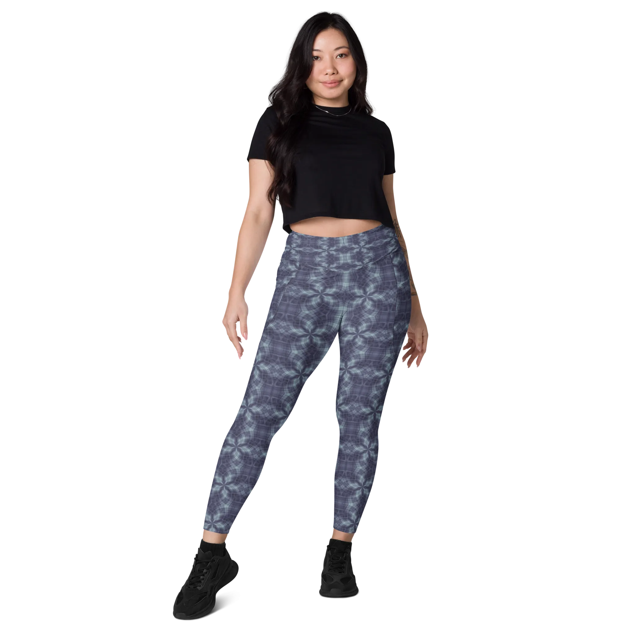 Recursia Argyle Rewired II Leggings With Pockets In Blue