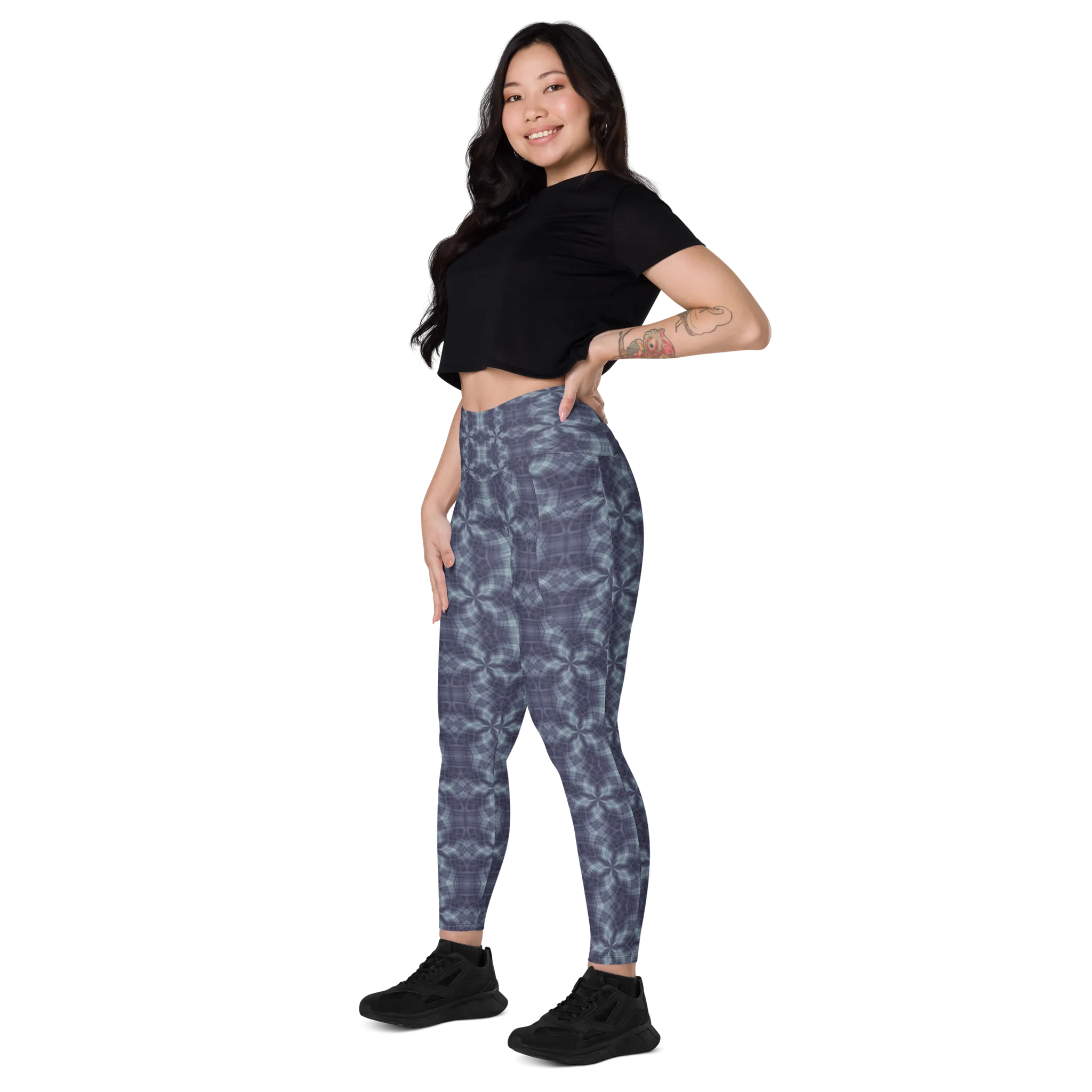 Recursia Argyle Rewired II Leggings With Pockets In Blue