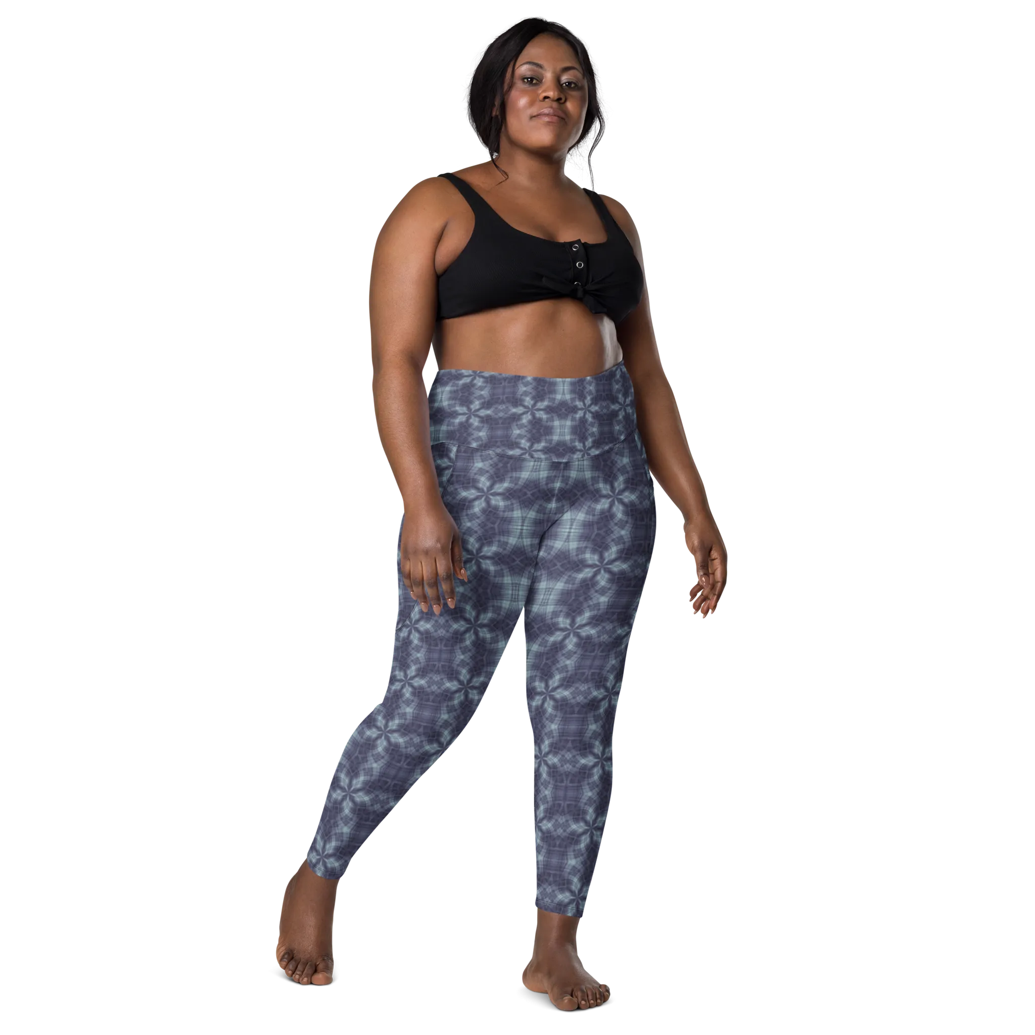 Recursia Argyle Rewired II Leggings With Pockets In Blue