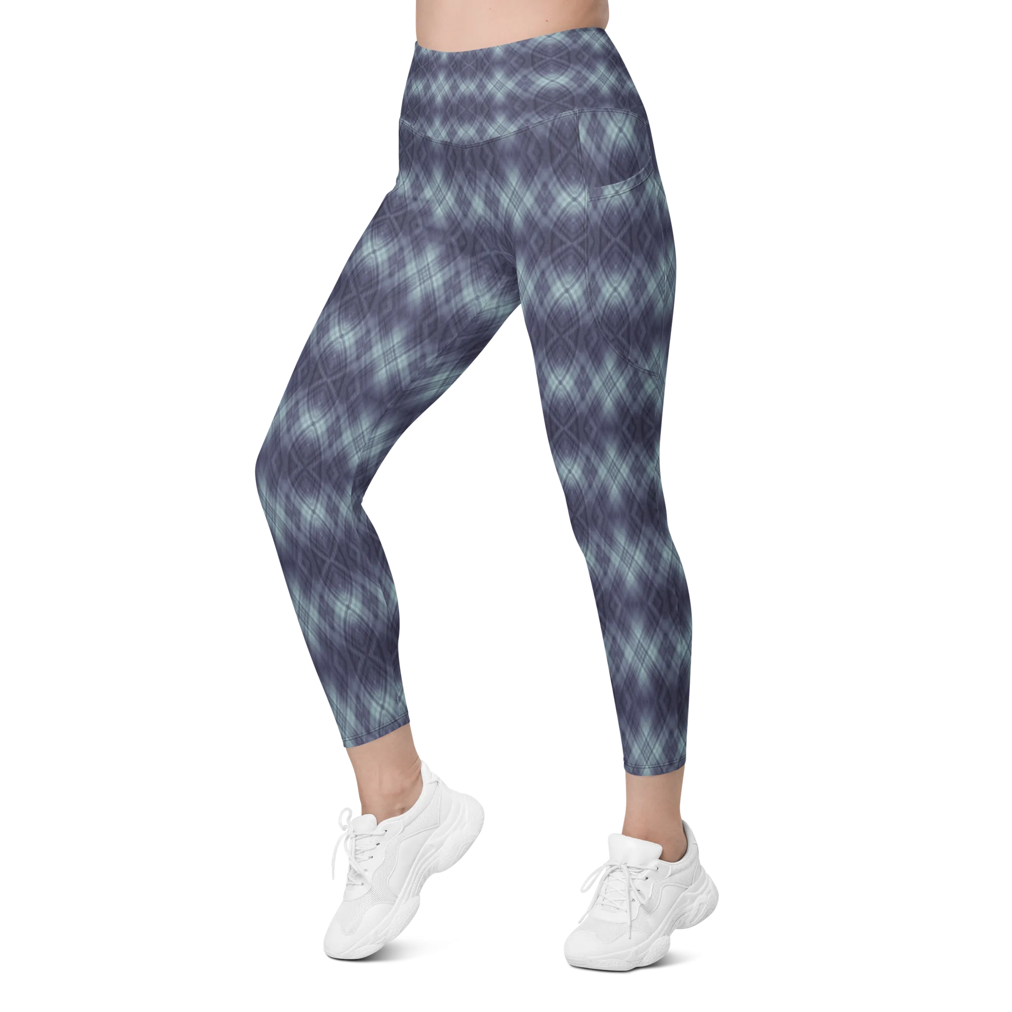 Recursia Argyle Rewired Leggings With Pockets In Blue