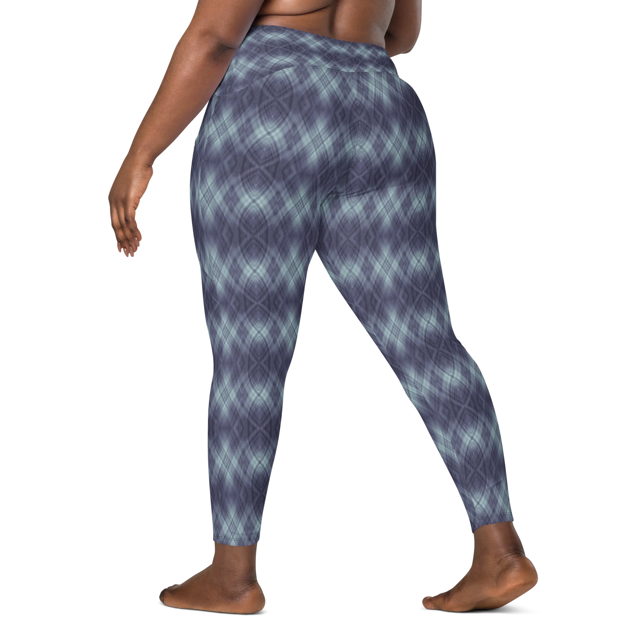 Recursia Argyle Rewired Leggings With Pockets In Blue