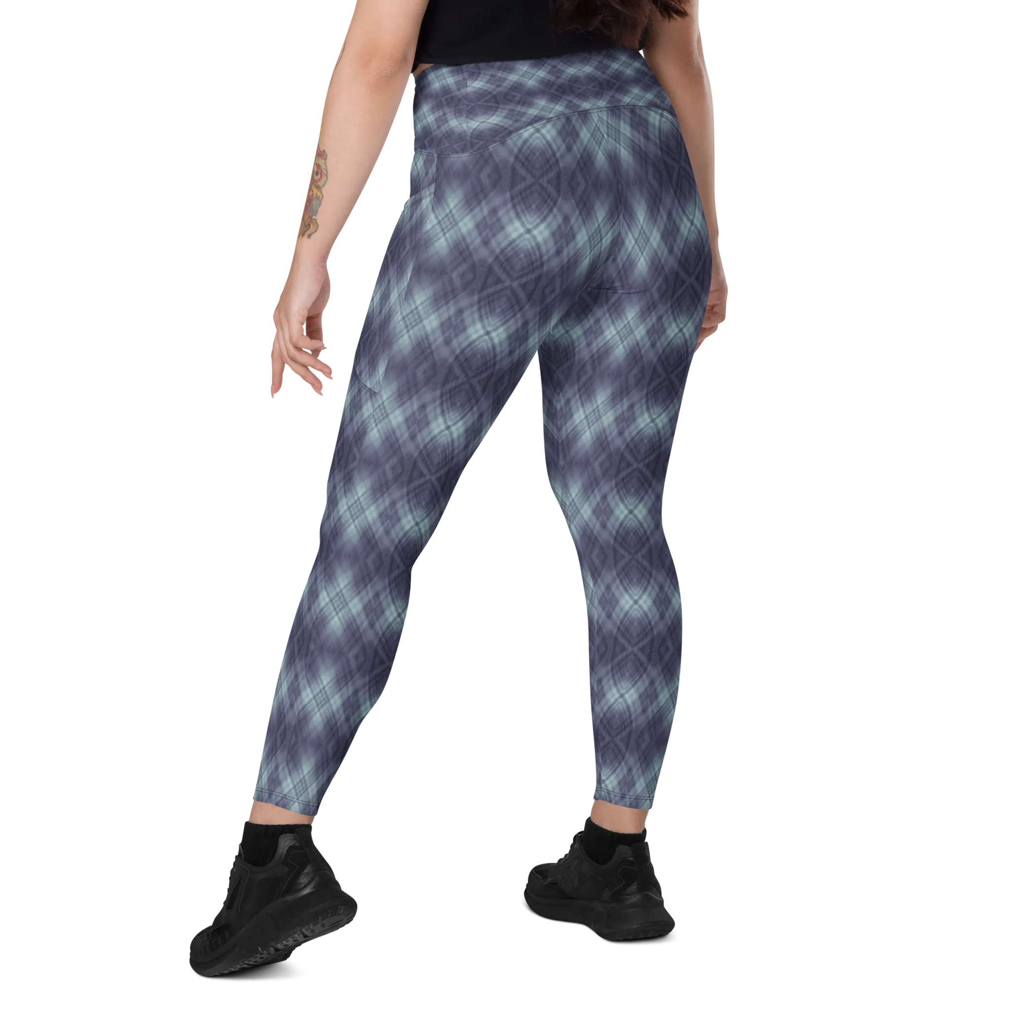 Recursia Argyle Rewired Leggings With Pockets In Blue