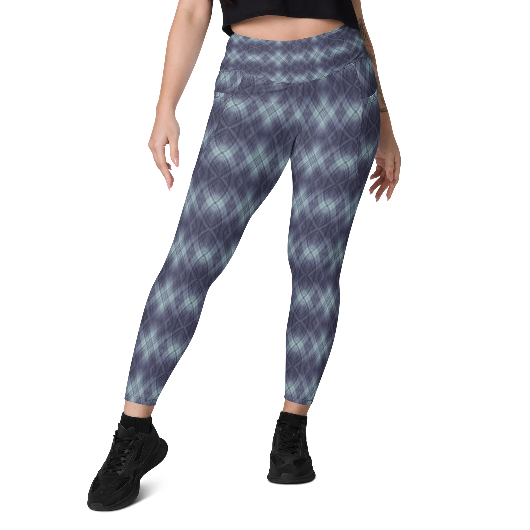 Recursia Argyle Rewired Leggings With Pockets In Blue
