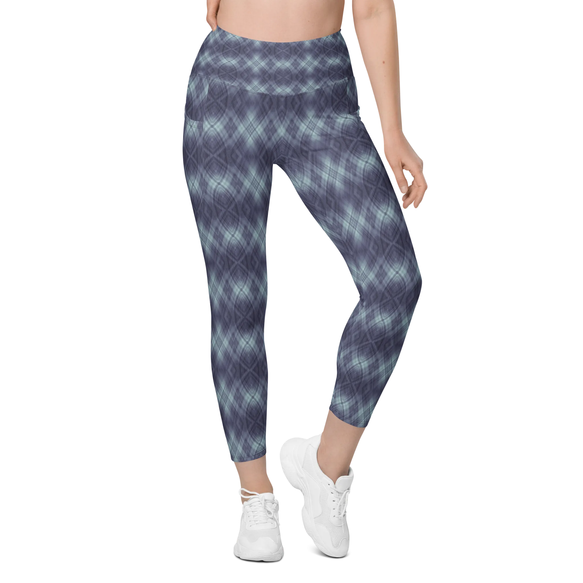 Recursia Argyle Rewired Leggings With Pockets In Blue