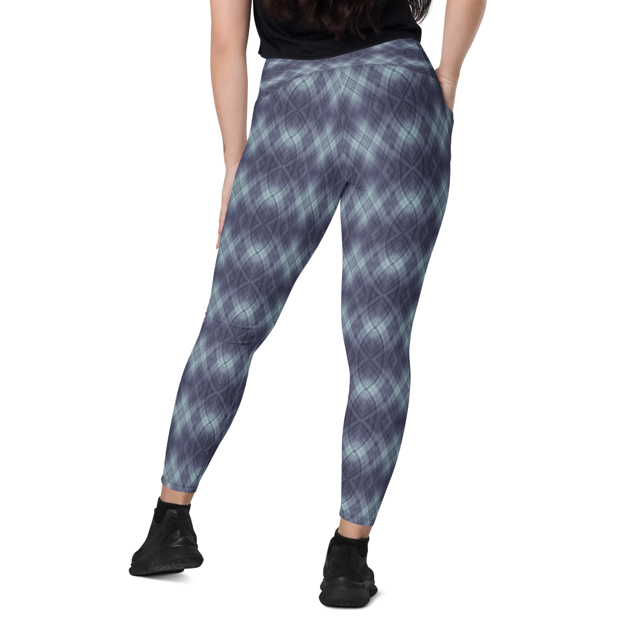 Recursia Argyle Rewired Leggings With Pockets In Blue