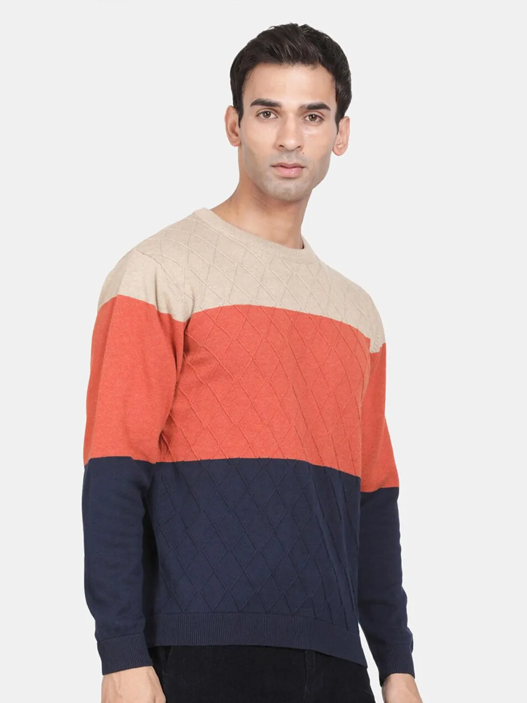 Round Neck Safari Melange Full Sleeve Pullover