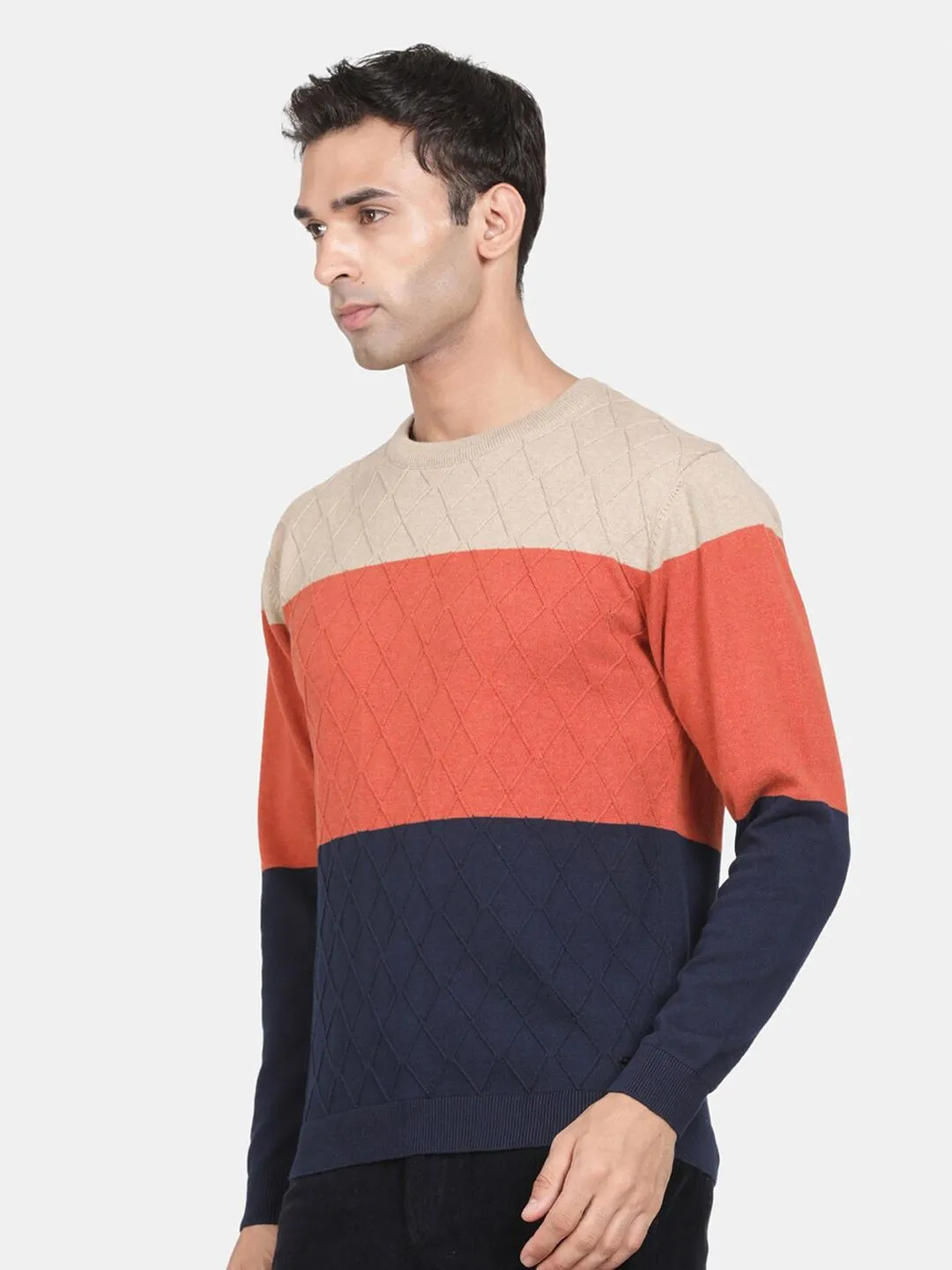 Round Neck Safari Melange Full Sleeve Pullover