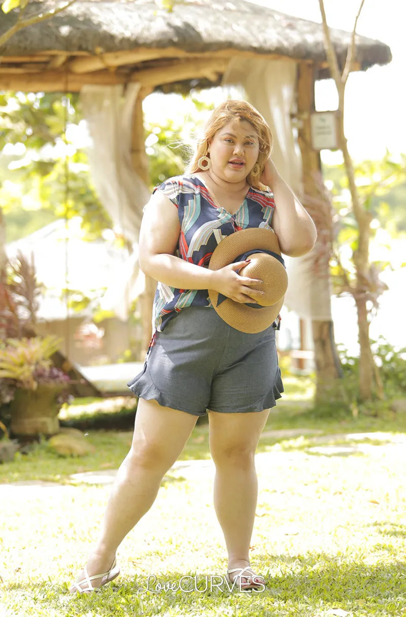 Ruffle Shorts - Denim