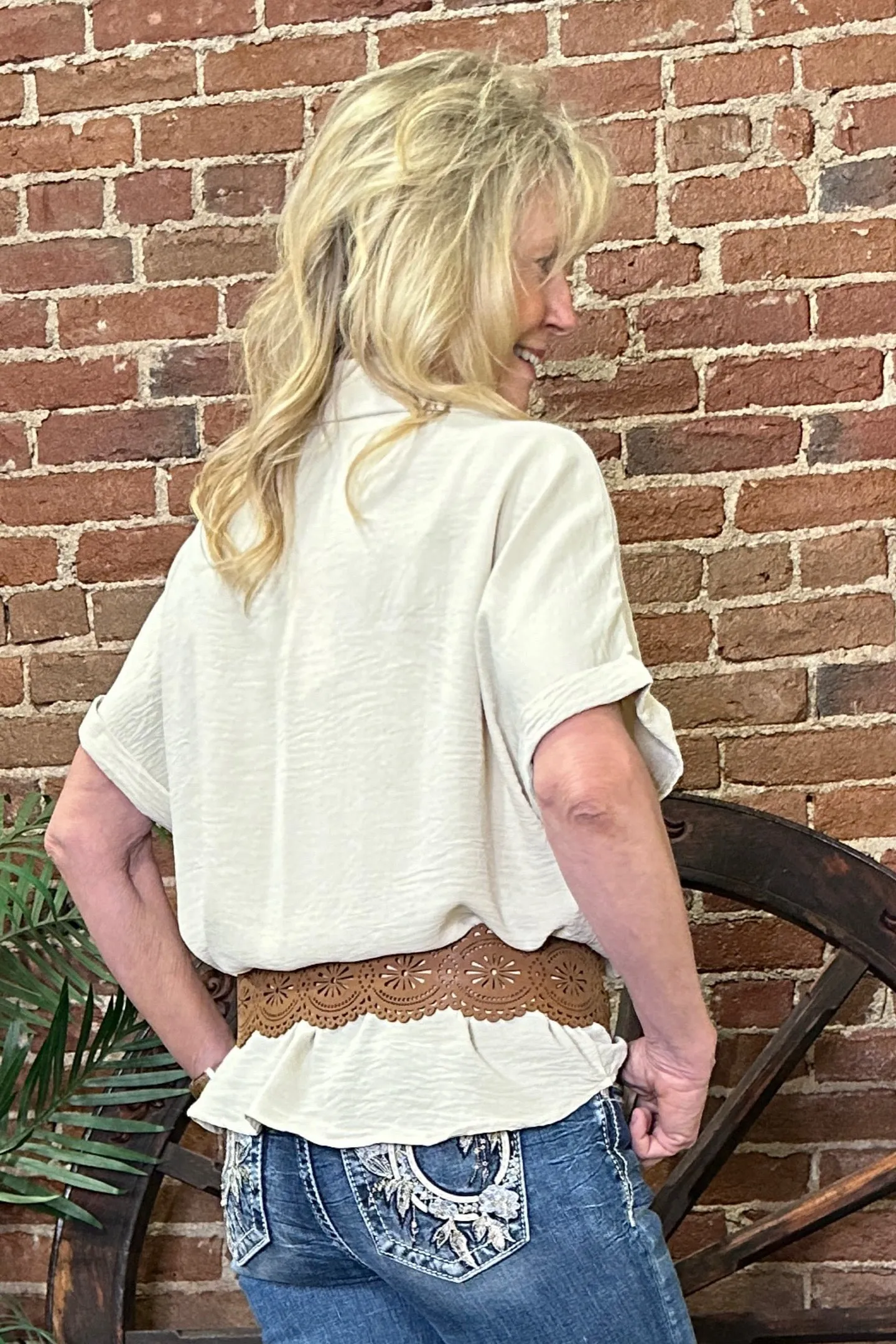 Soft and Airy Rolled Cuff Button Up