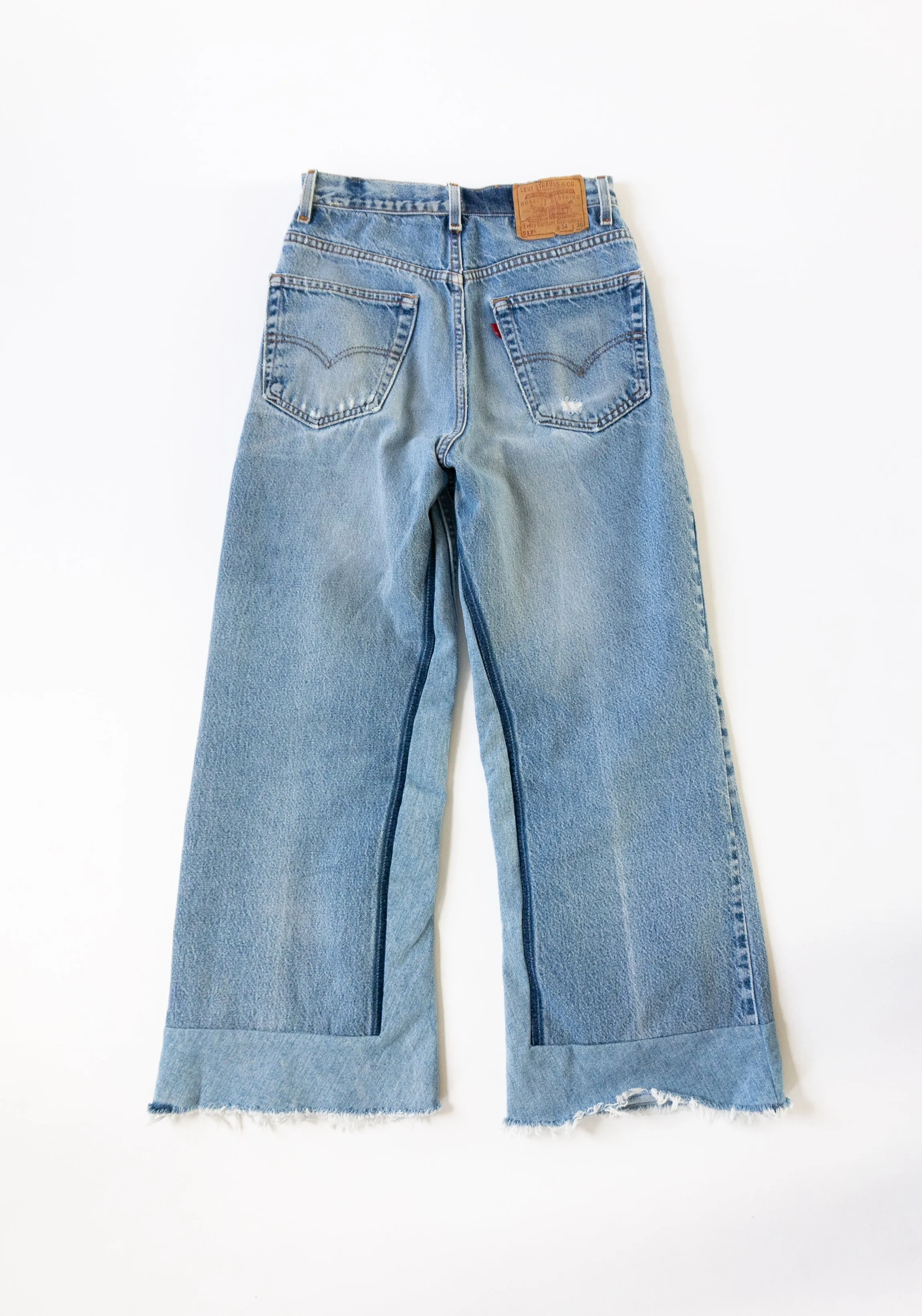 Vintage Reworked Culotte Jean in Indigo