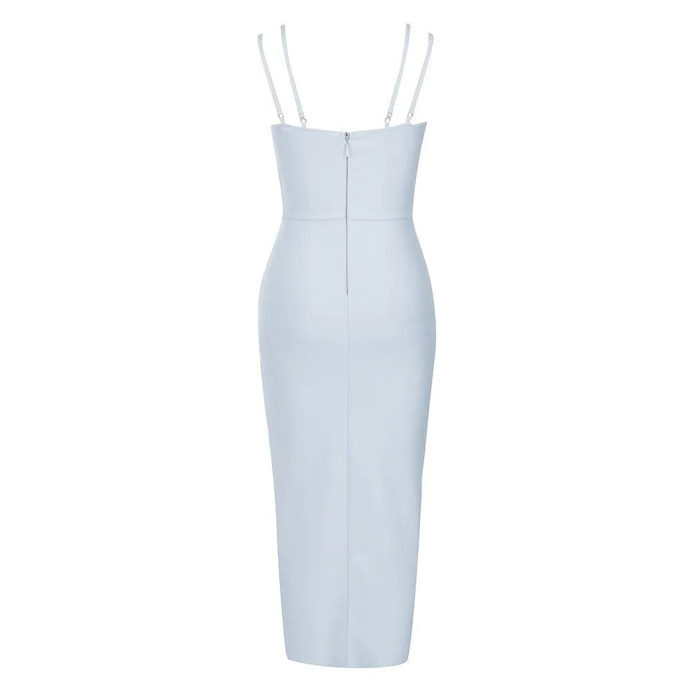 Women's Blue Maxi Bandage Dress Sleeveless Strappy Hollow Out Casual Summer - GFIT